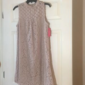 Dusty Rose/Mauve allover lace dress w/ nude lining